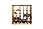 Winenest stackable wine shelf in burnt pine wood