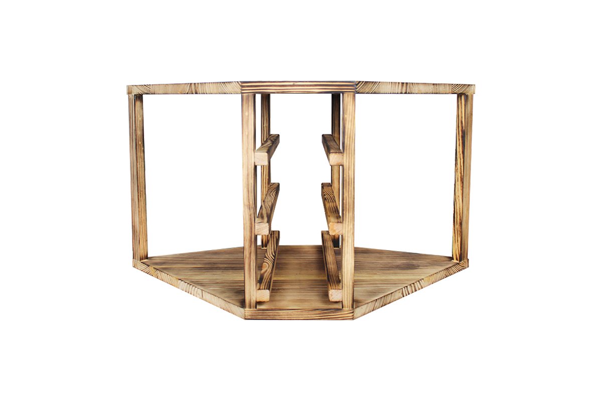 Half NIA Burnt Pine - Front Winenest CO2 friendly wine rack in burnt pine wood
