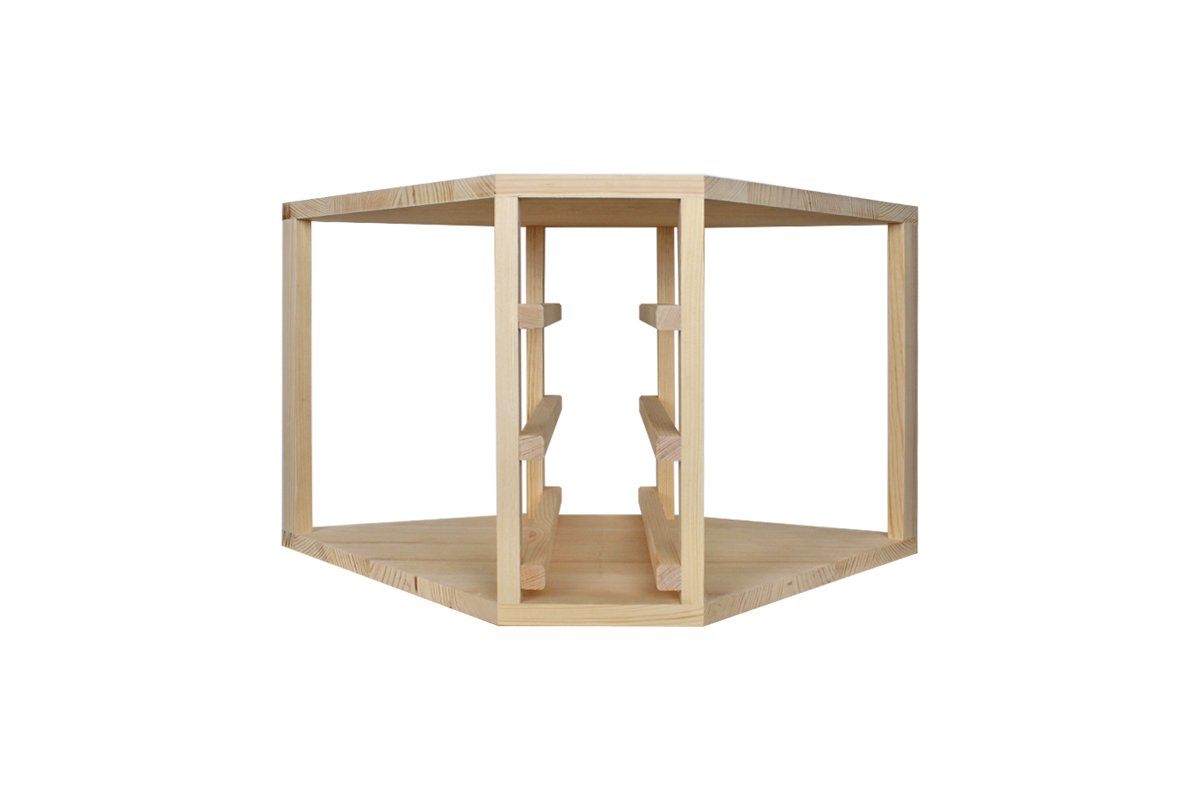 Half NIA Pine - Front Winenest CO2 friendly wine rack in pine wood