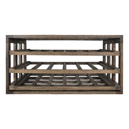 Wine racks in smoked oak wood