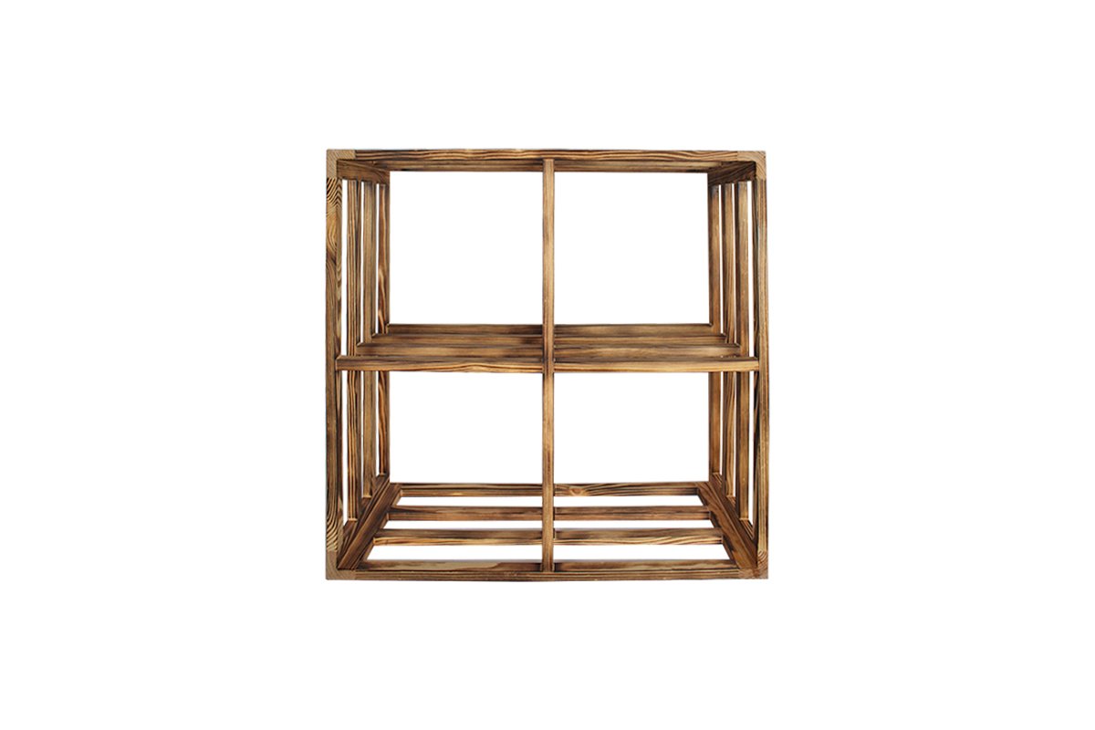 Ivy Burnt Pine - Front Winenest CO2 friendly wine rack in burnt pine wood
