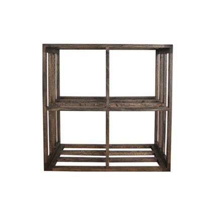 Winenest stackable wine shelf in smoked oak wood