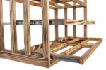 Winenest wine holder in burnt pine wood assembled