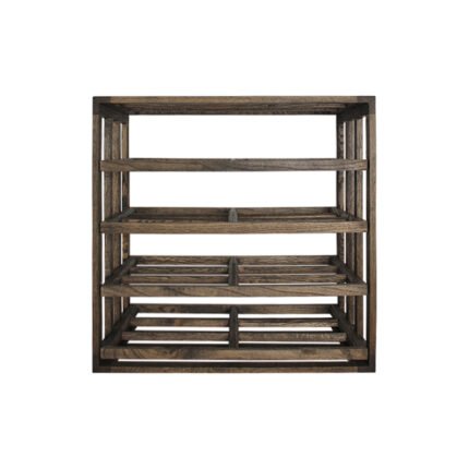 Winenest stackable wine shelf in smoked oak wood