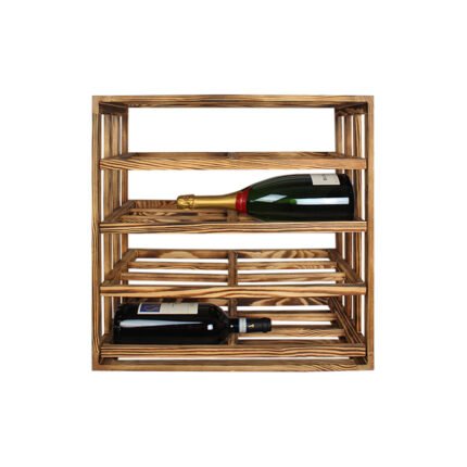 Winenest wine celler in burnt pine wood with large flexibility
