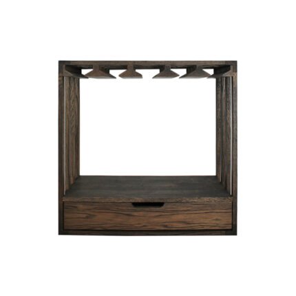 Winenest stackable wine shelf in smoked oak wood