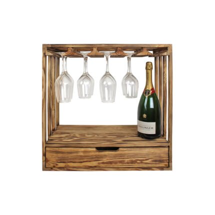 Winenest wine holder in burnt pine wood assembled